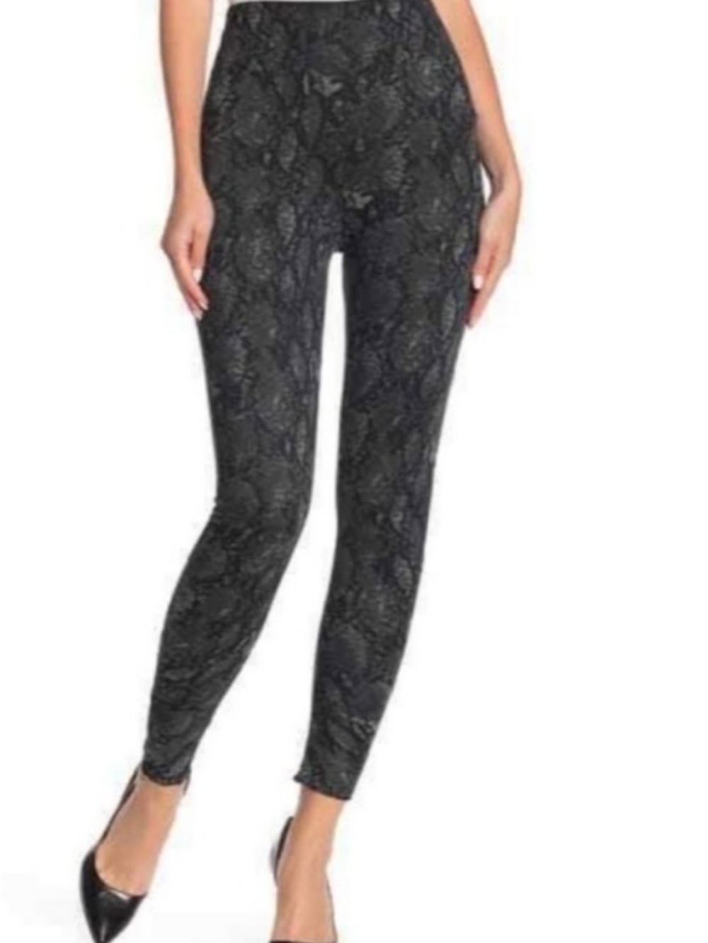 Socialite Black Lace-Print High-Waist Leggings
